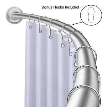 Utopia Alley 45-72" Wall Mounted Single Curved Shower Rod, Rust-Proof, Need Drilling