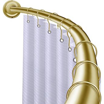 Utopia Alley 45-72" Wall Mounted Single Curved Shower Rod, Rust-Proof, Need Drilling
