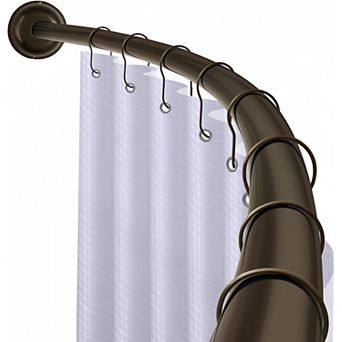 Utopia Alley Aluminum Curved Shower Curtain Rod Adjustable 4572 Inch, Adds 8 in of Extra Space