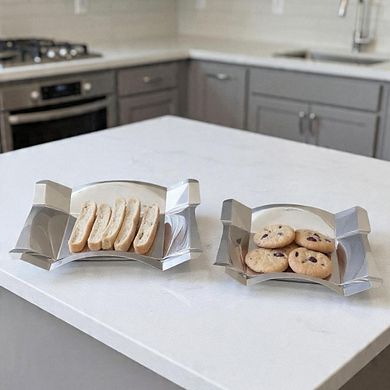 Stainless Steel Tray with Folded Edge Design - Large