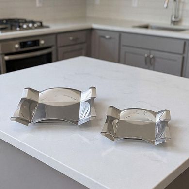 Stainless Steel Tray with Folded Edge Design - Large