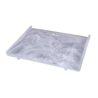 Resin White Swirl Tray