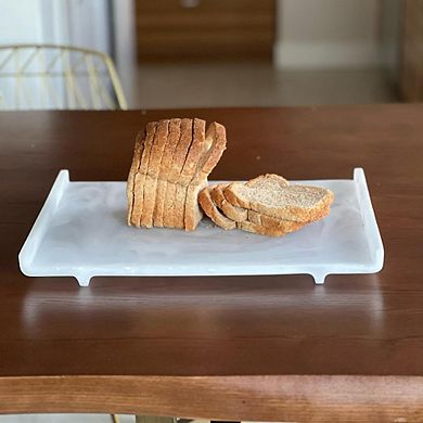 Resin White Swirl Tray