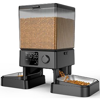 Automatic Cat Feeder 2 Cats 5L Timed Food Dispenser 20 cup Indoor Dual Bowl Voice Recorder