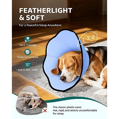 Soft Dog Cone Collar Alternative Stop Licking Adjustable Elizabethan for Dogs