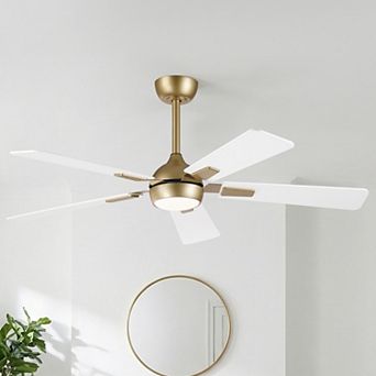 52" Modern Smart Gold Ceiling Fan with LED Light and Remote, APP Control