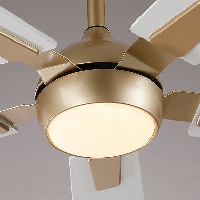 52" Modern Smart Gold Ceiling Fan with LED Light and Remote, APP Control