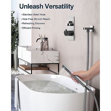 7-Spray 12 and 6 in. Dual Wall Mount Shower Head and Handheld 2.5 GPM