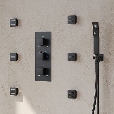 Thermostatic Dual Showers 8-Spray 12 in. Shower System with Hand Shower