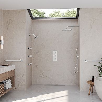 Thermostatic Dual Showers 8-Spray 12 in. Shower System with Hand Shower