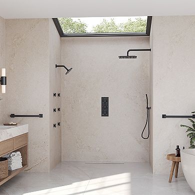 Thermostatic Dual Showers 8-Spray 12 in. Shower System with Hand Shower