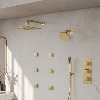 Thermostatic Dual Showers 8-Spray 12 in Shower System with Hand Shower