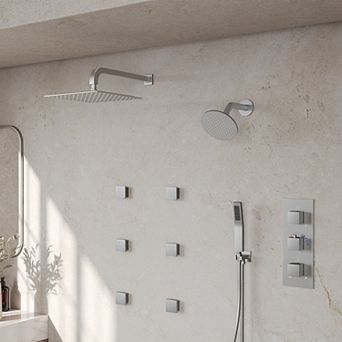 Thermostatic Dual Showers 8-Spray 12 in Shower System with Hand Shower