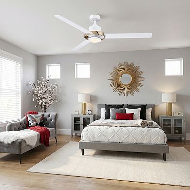 60" Modern 3 Blades Ceiling Fan with Dimmable LED Light and Remote