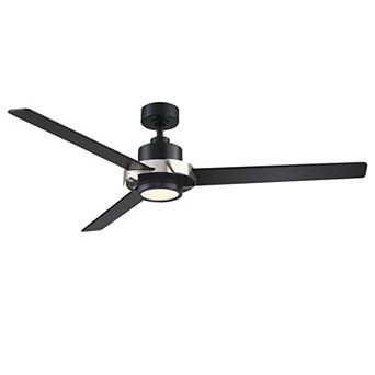 60" Modern 3 Blades Ceiling Fan with Dimmable LED Light and Remote