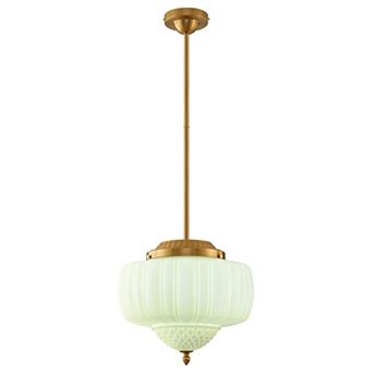 14" Vintage Milk Glass 3-Light Schoolhouse Pendant Light Adjustable Chandelier for Kitchen Island