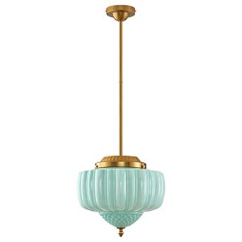 14" Vintage Milk Glass 3-Light Schoolhouse Pendant Light Adjustable Chandelier for Kitchen Island