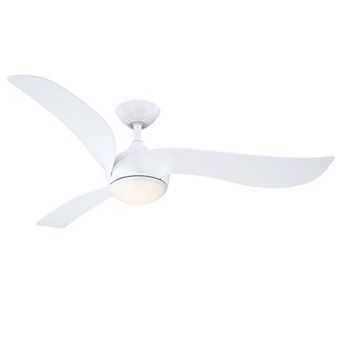 Parrot Uncle 52" Modern White 3 Sweeping Blades Ceiling Fan with Light and Remote