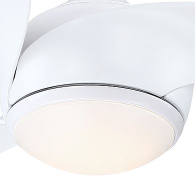 Parrot Uncle 52" Modern White 3 Sweeping Blades Ceiling Fan with Light and Remote