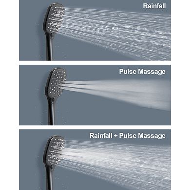 GRANDJOY Shower System with 10-in Rainfall Head, 3-Spray Handheld and Pressure-Balanced Valve