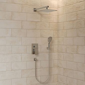 GRANDJOY Shower System with 10 in Rainfall Head, 3-Spray Handheld and Pressure-Balanced Valve