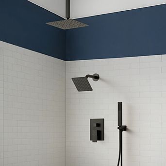 3-Spray 10 and 6 in Dual 3 in 1 Ceiling Mount Fixed and Handheld Shower Head 2.5 GPM