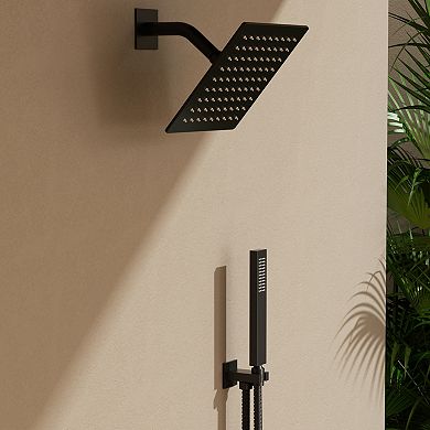 Aurora LED Bluetooth 5-Spray Ceiling Mount 23 in. and 15 in. Fixed Shower 10 in. Shower Handheld