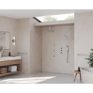 Shower System 8-Spray 12 and 6 in. Dual Wall Mount Fixed and Handheld Shower Head 2.5 GPM
