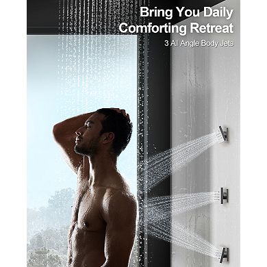 His or Her Shower System 8-Spray 12 and 12in. Dual Ceiling Mount Fixed and Handheld Shower Head