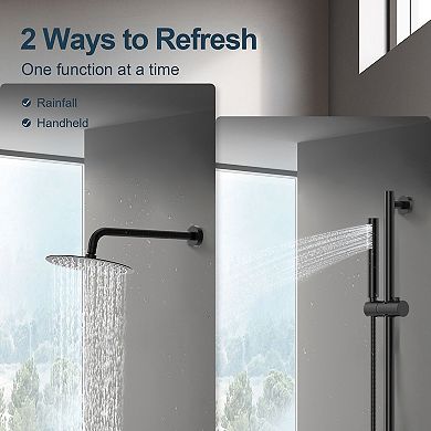2-Spray Wall Mount Dual Shower Head and Handheld Shower System with Easy to Install (Valve Included)