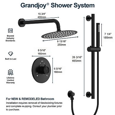 2-Spray Wall Mount Dual Shower Head and Handheld Shower System with Easy to Install (Valve Included)