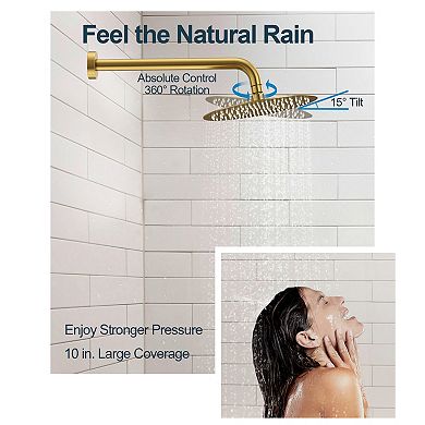 2-Spray Wall Mount Dual Shower Head and Handheld Shower System with Easy to Install (Valve Included)