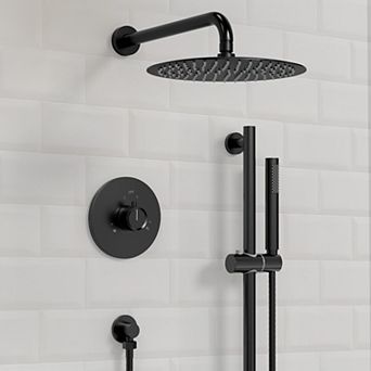 Dual 2-Spray Wall Mount 10 in Shower Faucet 2.5 GPM with Pressure Balance, Slide Bar