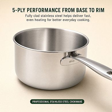 Alva Maestro 5-Ply Stainless Steel 6-Piece Pot Set with Lids