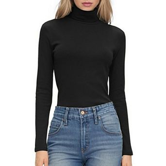 Zeagoo Women's Turtleneck Long Sleeve Shirts Basic Lightweight Base Layer Solid Slim Fit Tops