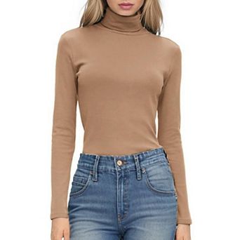 Zeagoo Women's Turtleneck Long Sleeve Shirts Basic Lightweight Base Layer Solid Slim Fit Tops