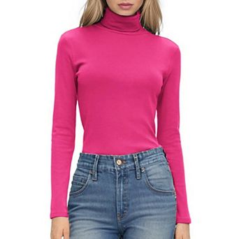 Zeagoo Women's Turtleneck Long Sleeve Shirts Basic Lightweight Base Layer Solid Slim Fit Tops