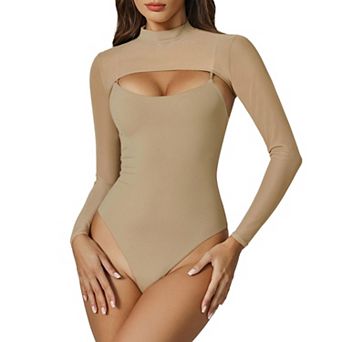 Avidlove Women Bodysuits Sleeveless Spaghetti Strap Tank Top Sheer Leotard Shirt with Snap Crotch
