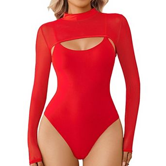 Avidlove Women Bodysuits Sleeveless Spaghetti Strap Tank Top Sheer Leotard Shirt with Snap Crotch