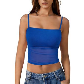 Avidlove Women Mesh Top Sheer Y2K Crop Tops Clubwear Tank Top