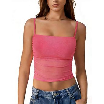Avidlove Women Mesh Top Sheer Y2K Crop Tops Clubwear Tank Top
