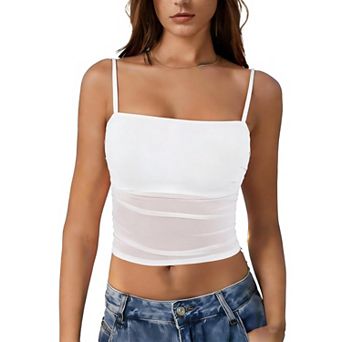 Avidlove Women Mesh Top Sheer Y2K Crop Tops Clubwear Tank Top