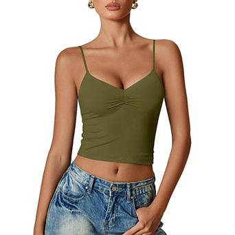 Avidlove Women V Neck Tank Top Adjustable Spaghetti Strap Camisole Going Out y2k Tops Slim Fit Cami