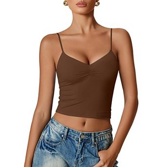 Avidlove Women V Neck Tank Top Adjustable Spaghetti Strap Camisole Going Out y2k Tops Slim Fit Cami