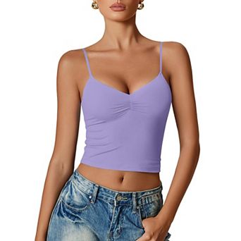 Avidlove Women V Neck Tank Top Adjustable Spaghetti Strap Camisole Going Out y2k Tops Slim Fit Cami