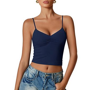 Avidlove Women V Neck Tank Top Adjustable Spaghetti Strap Camisole Going Out y2k Tops Slim Fit Cami