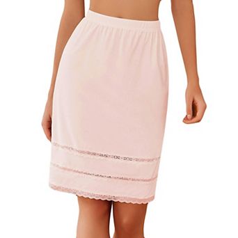 Avidlove Half Slips for Women Underskirt Dress Extender Lace Trim Knee Length Midi Skirt