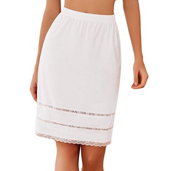 Avidlove Half Slips for Women Underskirt Dress Extender Lace Trim Knee Length Midi Skirt
