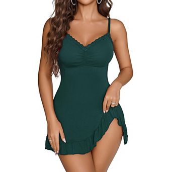 Avidlove Nightie Babydoll Lace Chemise Nightgown Modal Sleepdress Full Slip Dress