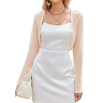 Avidlove Women Sheer Shrugs Long Sleeve Cropped Cardigan Open Front Bolero Shrug for Evening Dressy